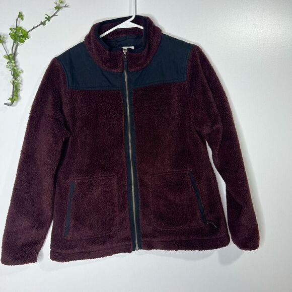 Mountain Khakis Fourteener Burgundy Fleece Black Jacket - Picture 1 of 14